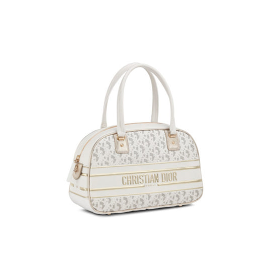 Women Medium Dior Vibe Classic Bowling Bag - Blanc/Multicolor