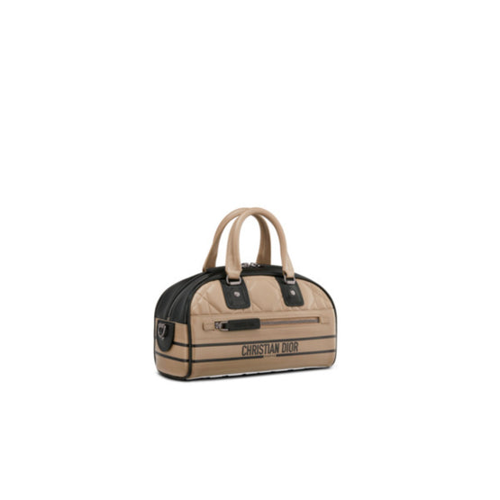 Women Small Dior Vibe Zip Bowling Bag - Beige/Multicolor 1