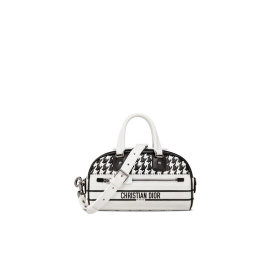 Women Small Dior Vibe Zip Bowling Bag - Blanc / Noir
