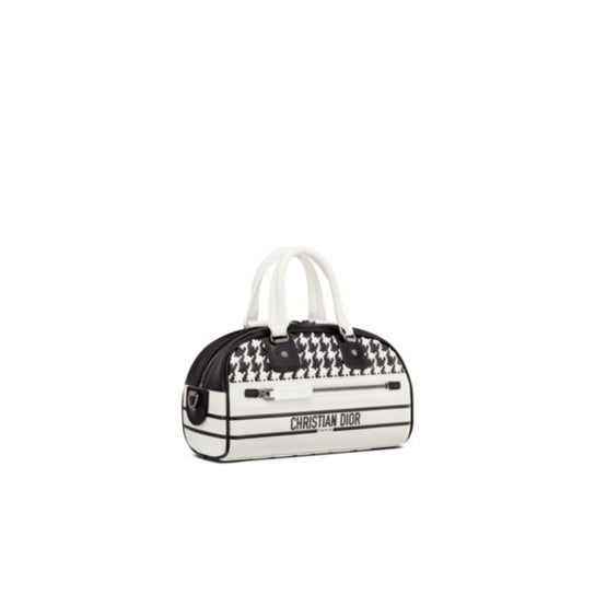 Women Small Dior Vibe Zip Bowling Bag - Blanc / Noir