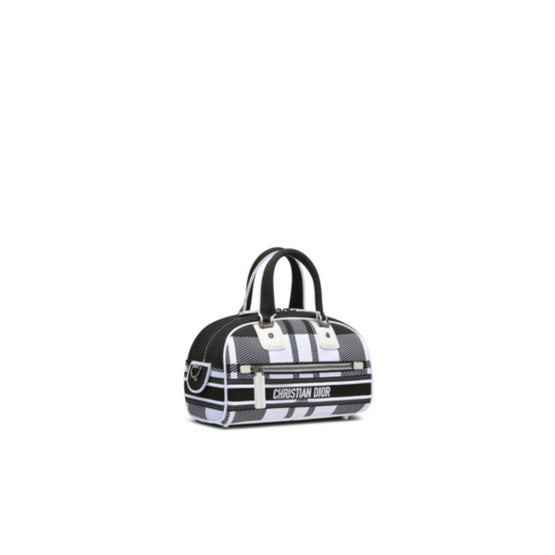 Women Small Dior Vibe Zip Bowling Bag - Blanc/Noir