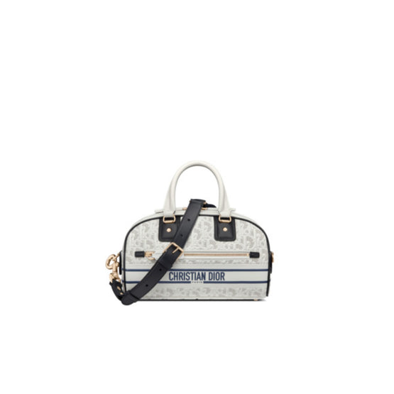 Women Small Dior Vibe Zip Bowling Bag - Blanc/Multicolor