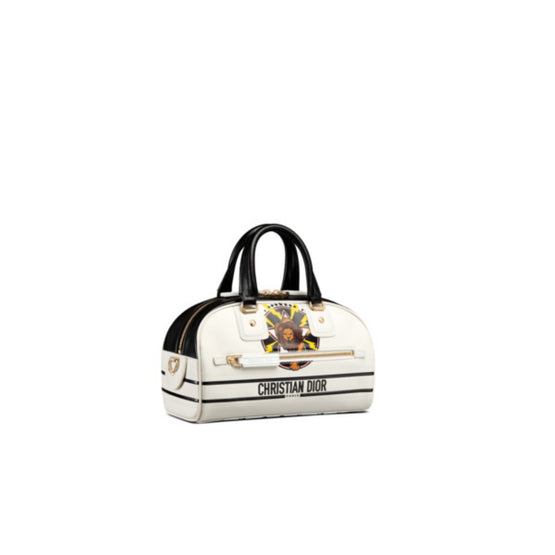 Women Small Dior Vibe Zip Bowling Bag - Blanc/Multicolor