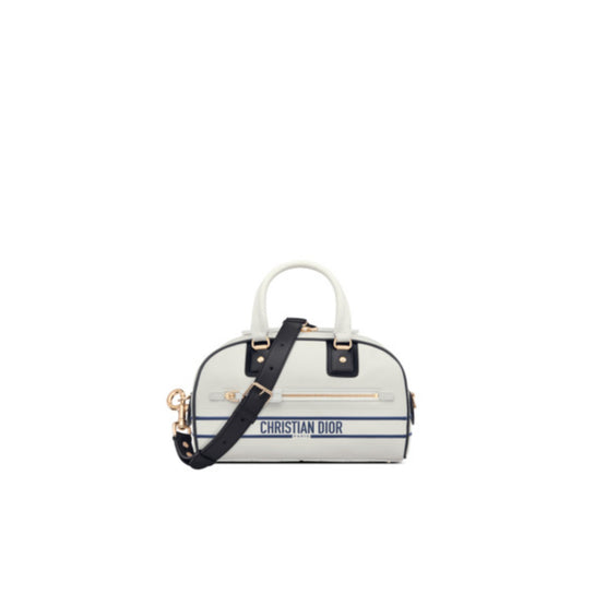 Women Small Dior Vibe Zip Bowling Bag - Blanc/Multicolor
