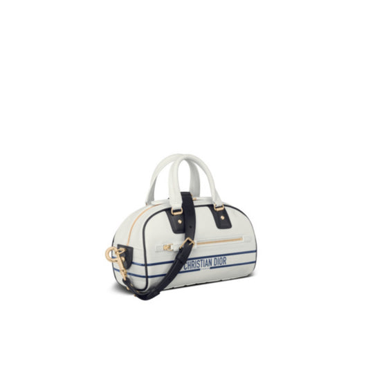 Women Small Dior Vibe Zip Bowling Bag - Blanc/Multicolor