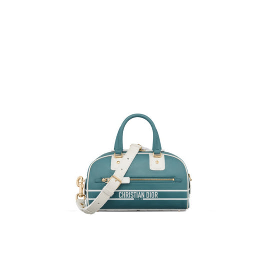 Women Small Dior Vibe Zip Bowling Bag - Blue/Multicolor 2