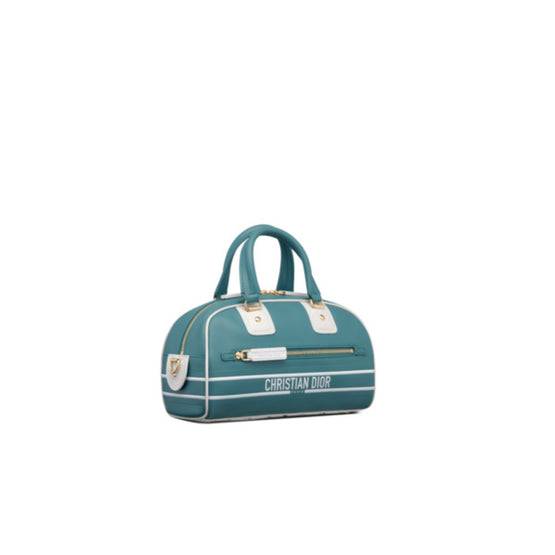 Women Small Dior Vibe Zip Bowling Bag - Blue/Multicolor 2