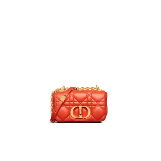 Women Small Dior Caro Bag - Bright Orange