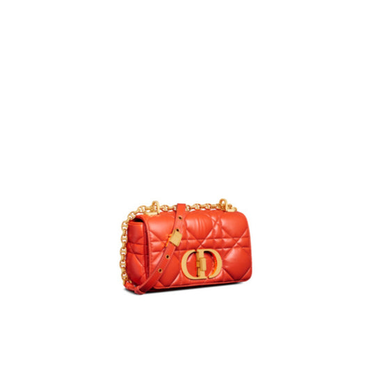Women Small Dior Caro Bag - Bright Orange