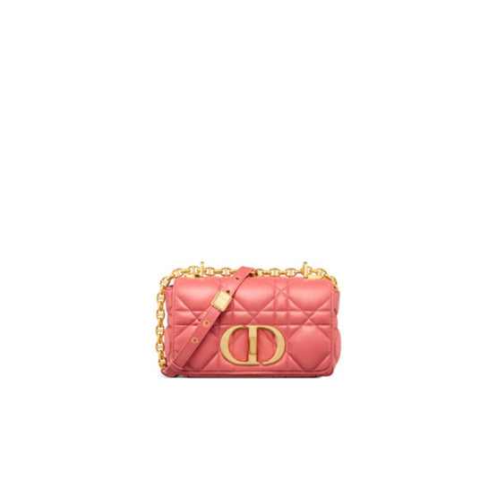 Women Small Dior Caro Bag - Coral Powder