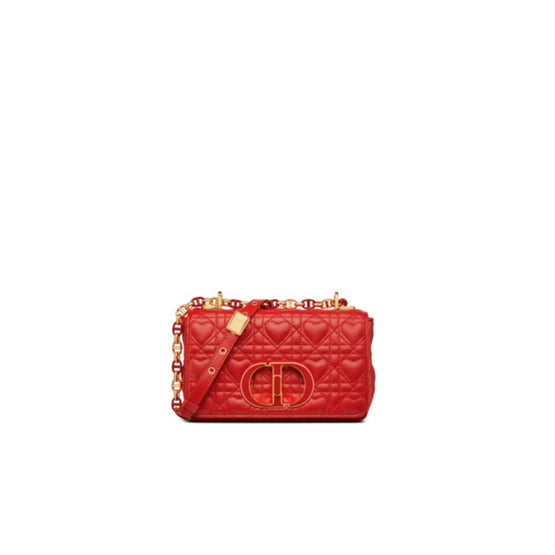 Women Small Dioramour Dior Caro Bag - Spicy Red
