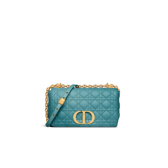 Women Medium Dior Caro Bag - Cerulean Blue