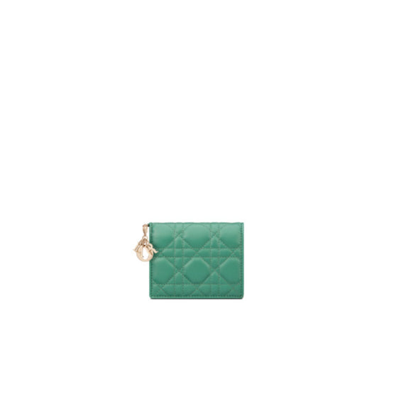 Women Mini Lady Dior Wallet - Vert Tundra