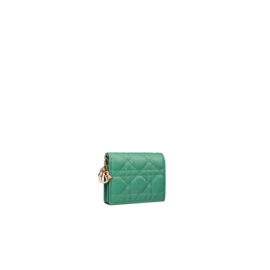 Women Mini Lady Dior Wallet - Vert Tundra