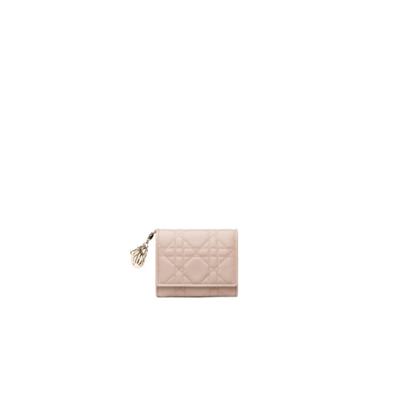 Women Lady Dior Lotus Wallet - Rose Poudre
