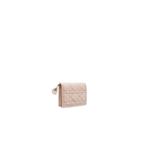 Women Lady Dior Lotus Wallet - Rose Poudre