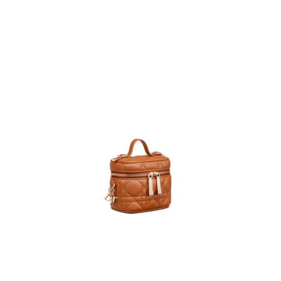 Women Micro Lady Dior Vanity Case - Golden Saddle