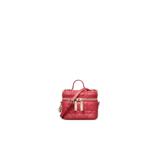 Women Micro Lady Dior Vanity Case - Strawberry