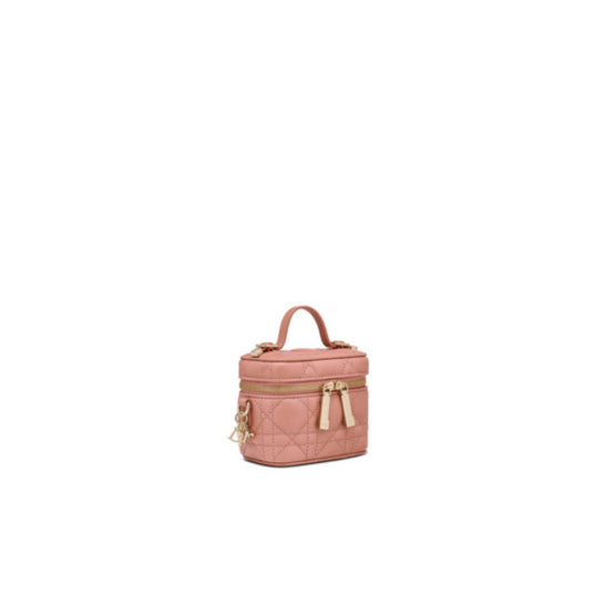 Women Micro Lady Dior Vanity Case - Peach Blossom