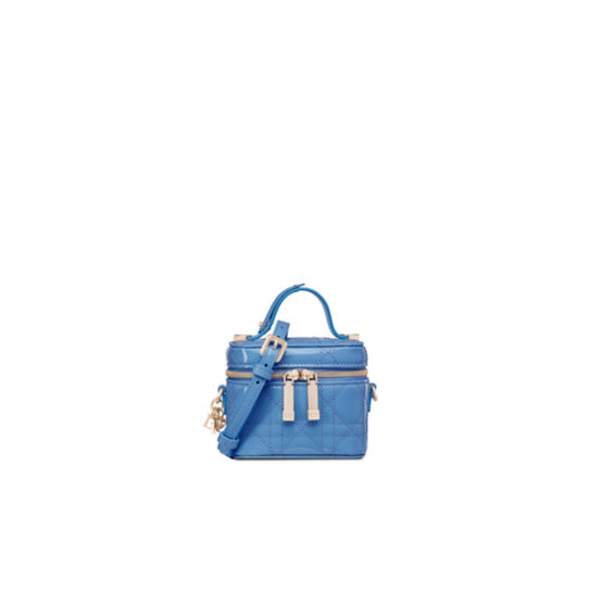 Women Lady Dior Micro Vanity Case - Cornflower