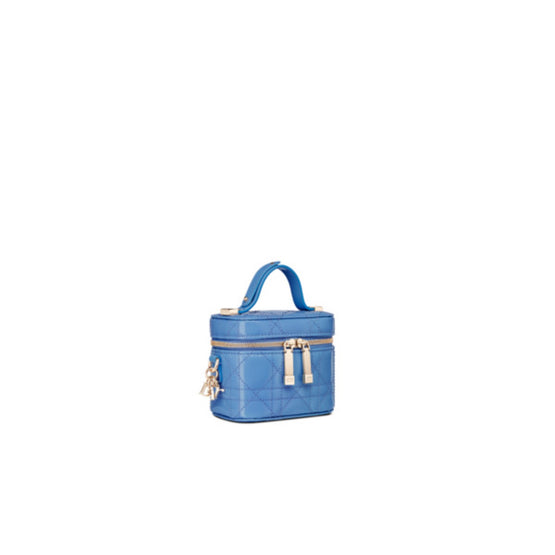 Women Lady Dior Micro Vanity Case - Cornflower