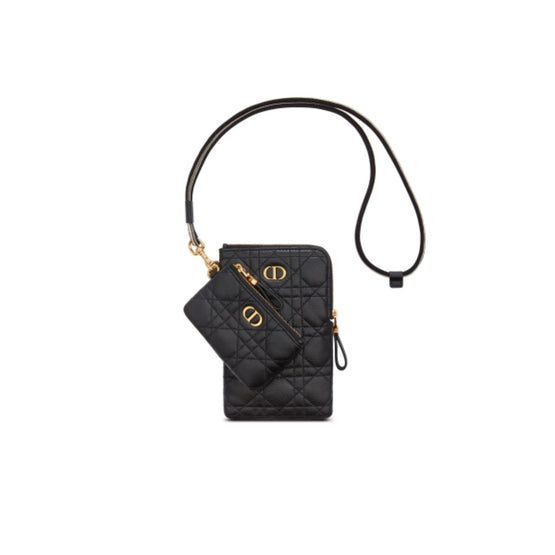 Women Dior Caro Multifunctional Pouch - Noir